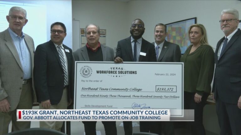 Northeast Texas Community College Receives $193,372 Grant From Texas Workforce