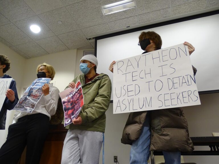 Progressive Student Alliance Protests Raytheon Recruiting Event On Campus